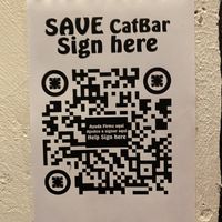 CatBar’s future is in jeopardy, sign the petition. at Cat Bar in Barcelona