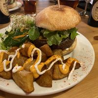 Black bean burger! at Cat Bar in Barcelona