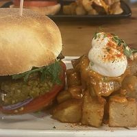 Veg burger   at Cat Bar in Barcelona