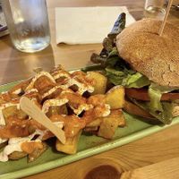 Veg burger   at Cat Bar in Barcelona