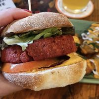 Veg burger   at Cat Bar in Barcelona