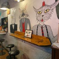 Amazing wall art at Cat Bar in Barcelona