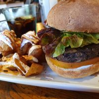 Black burger at Cat Bar in Barcelona