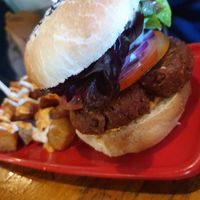 Red burger at Cat Bar in Barcelona