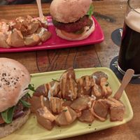 Crazy and red burgers at Cat Bar in Barcelona