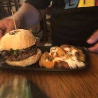 Black cat Burger  at Cat Bar in Barcelona