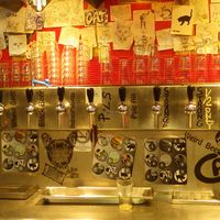 Beers on tap at Cat Bar in Barcelona