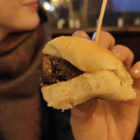 Mini burger as a tapa at Cat Bar in Barcelona
