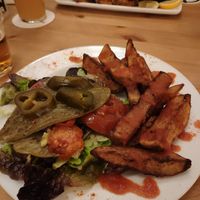 Fried cactus and chips at Cat Bar in Barcelona