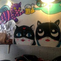 Cat art at Cat Bar in Barcelona