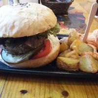 burger black cat  at Cat Bar in Barcelona