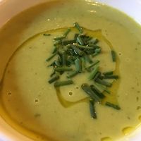 Creamy pea soup at Cat Bar in Barcelona