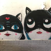 Cats are watching agile you eat... at Cat Bar in Barcelona