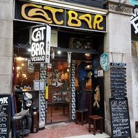 front of cat bar at Cat Bar in Barcelona