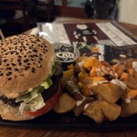 Black cat burger at Cat Bar in Barcelona