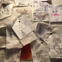 Another cat in the wall at Cat Bar in Barcelona