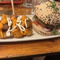 Mushroom Burger   at Cat Bar in Barcelona