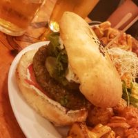 Spinach burger at Cat Bar in Barcelona