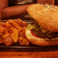 Black bean burger at Cat Bar in Barcelona