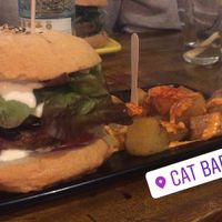 Black cat burger at Cat Bar in Barcelona