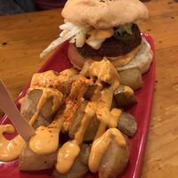 Mexican Red spicy burger at Cat Bar in Barcelona