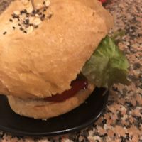 Black burger at Cat Bar in Barcelona