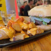 Black burger at Cat Bar in Barcelona