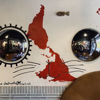 Cat wall and American continent ♥️ at Cat Bar in Barcelona