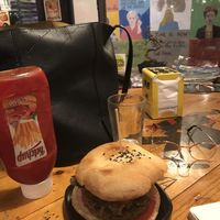 Black burger - was ok at Cat Bar in Barcelona