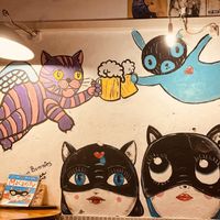 Wall art  at Cat Bar in Barcelona