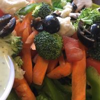 Garden salad with veganaise-based dressing at Hard Times Cafe in Minneapolis