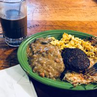 Vegan biscuits and sausage at Hard Times Cafe in Minneapolis