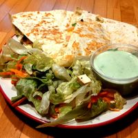 Weekly special, vegan quesadilla with wasabi soyannaise. at Bad Boyz Kitchen in Bratislava
