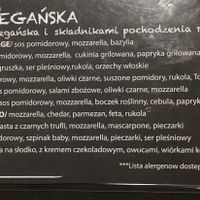 The menu  at Napoli in Gdynia