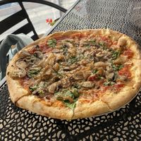 Vegan flatbread with caramelized onions and mushrooms at Flatbread Company  in Portland