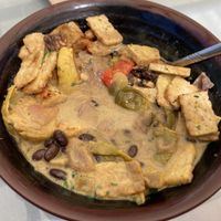 Curry bowl with added tempeh  at Lotus Cafe in Panama City Beach