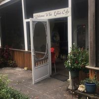 adorable you hidden inside a garden  at Lotus Cafe in Panama City Beach