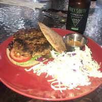 veggie burger! so good.  at Lotus Cafe in Panama City Beach