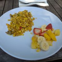 Very disappointing 'vegan scrambler' - supposed to be '3 eggs' worth of tofu at Lotus Cafe in Panama City Beach