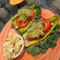 Raw wrap with zen slaw side at Lotus Cafe in Panama City Beach