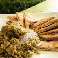 Seed cheese and pita at Lotus Cafe in Panama City Beach