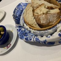 Bread and olives. at O Cantinho De Portugal in South West London