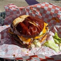 Brisket burger. at Nom Burgers in Austin