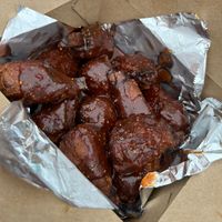 BBQ vegan wings  at Nom Burgers in Austin