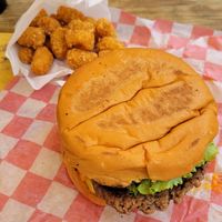 OG cheeseburger with Tater tots at Nom Burgers in Austin