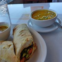 Vegetable Wrap and Vegetable Soup #Veganuary at Everest Indian Restaurant in Petaluma