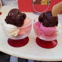 The cherry flavor tastes pretty well! at Gelato e Caffe in Ingolstadt