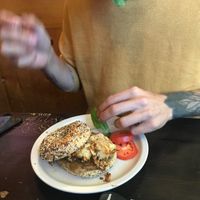 Vegan Bagel Sandwich at Seward Cafe in Minneapolis