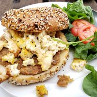 Vegal bagel at Seward Cafe in Minneapolis