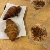Caffè shakerato with vegan croissants at M Cafe in Alghero